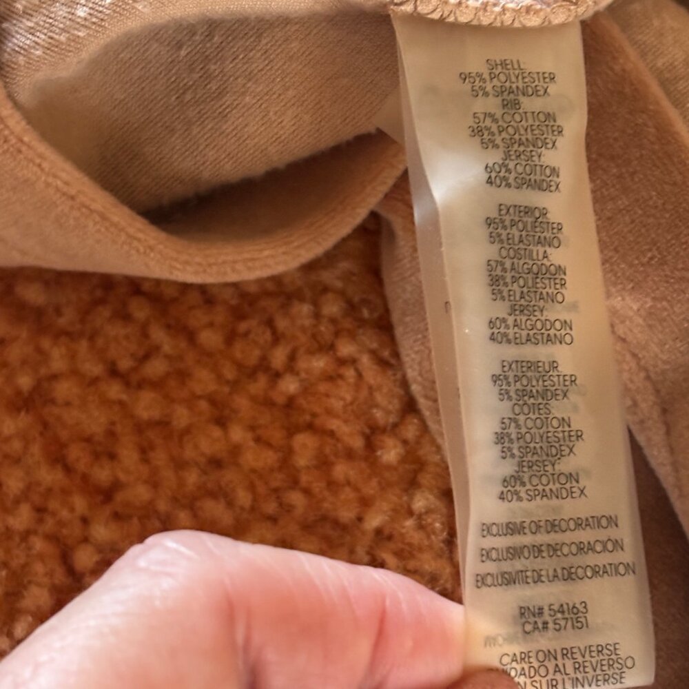 Like New Calvin Klein Velour Hooded Sweatshirt Mini Dress Brown L - Picture 10 of 12